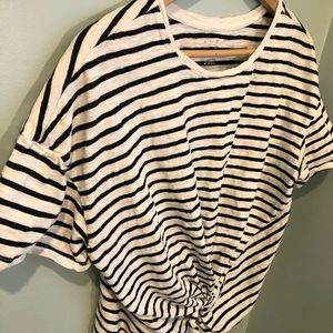 A New Day stripped front knot top sz xl black/whi